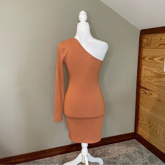 Lovers + Friends Johnson One Shoulder Mini Dress in Terracotta Extra Small NWT - Picture 6 of 11